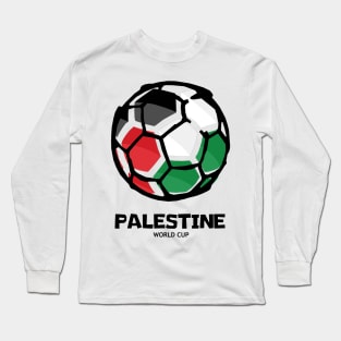 Palestine Football Country Flag Long Sleeve T-Shirt